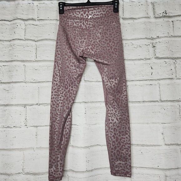 Zyia Mid Rise Cheetah Print Purple Full Length Leggings Womens Size 2 Athleisure - Picture 2 of 9